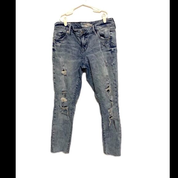 Torrid | Women’s Distressed Raw Hem First at Fit Denim Blue Jeans - Picture 1 of 7